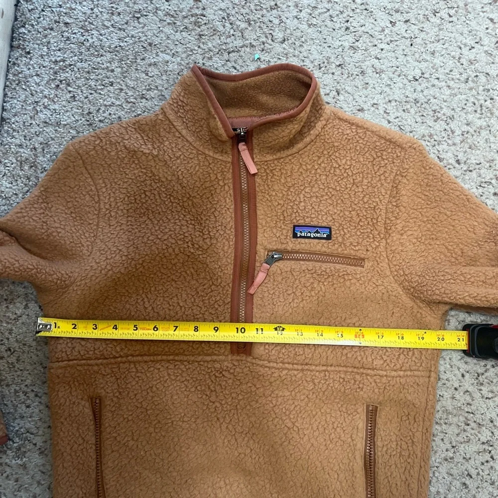 Patagonia‎ Pullover Womens small Brown Tan Half Zip Retro Pile Marsupial Fleece - Picture 10 of 13